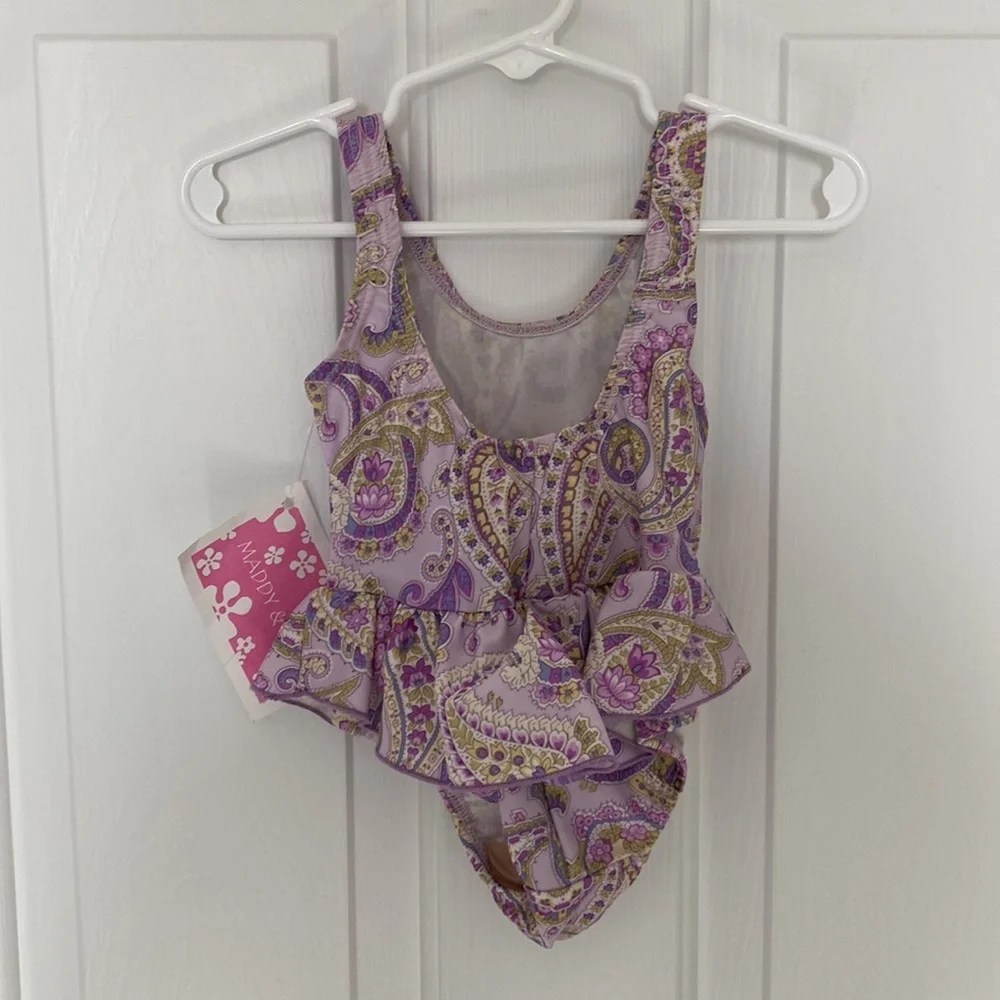 Baby Girl Ruffle Purple One Piece Swim Suit